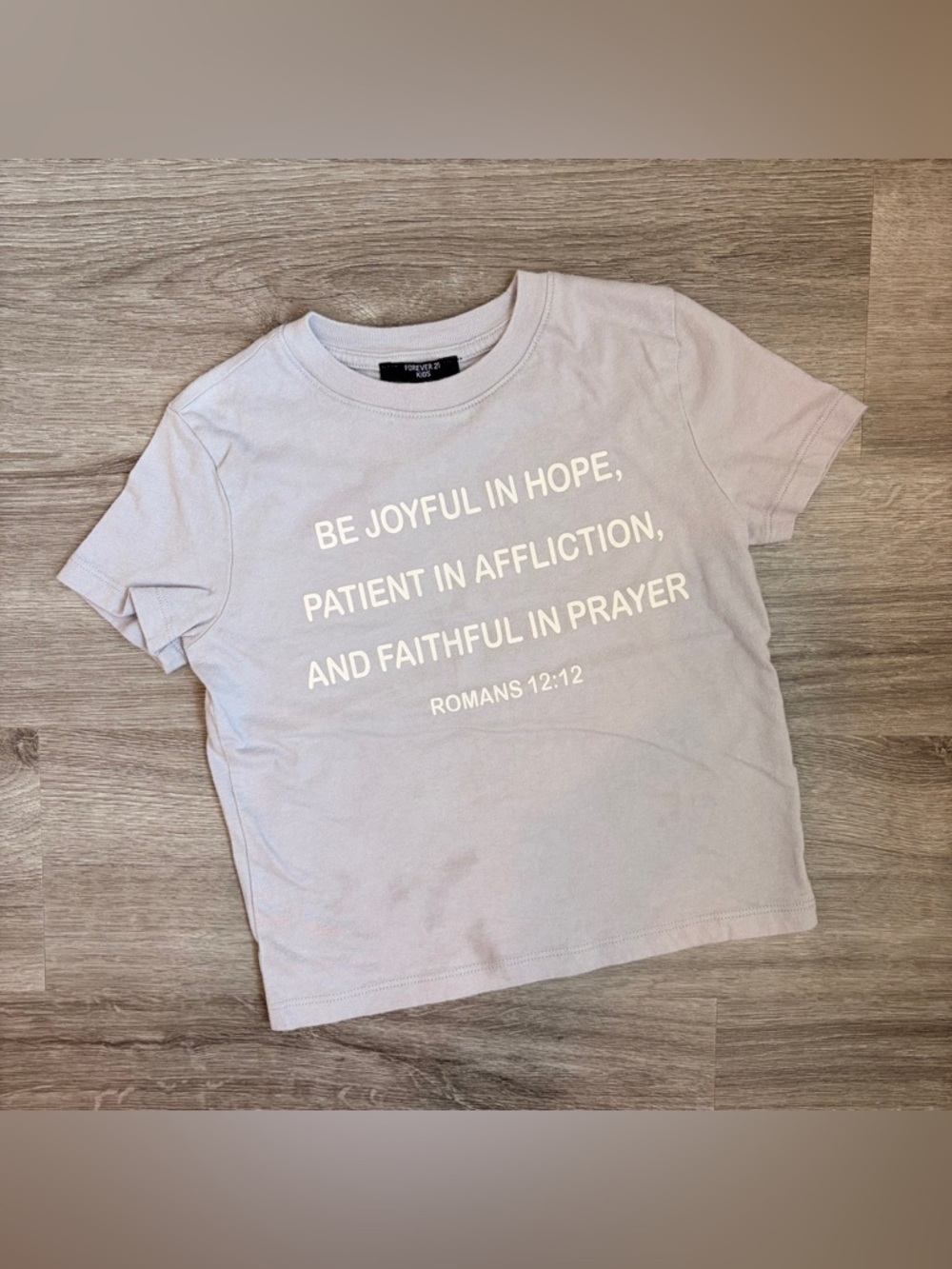 Forever 21 Kids Romans 12:12 shirt